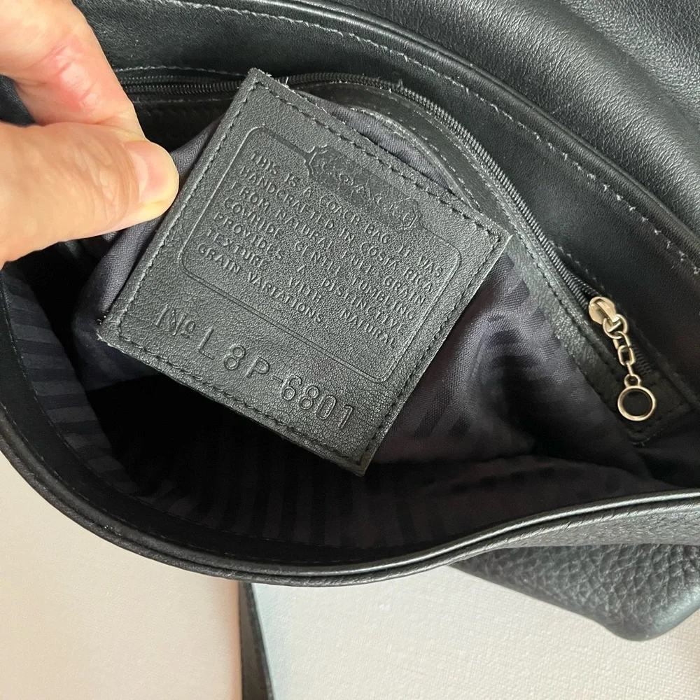 Vtg COACH Leather Hudson Black Flap Shoulder Bag Crossbody Purse L8P-6801 - Picture 12 of 12